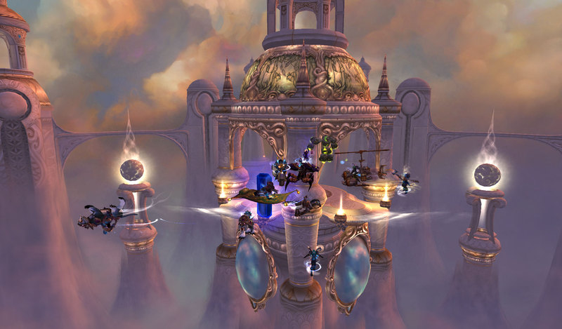 Floating platforms of the Netherstorm seen from above